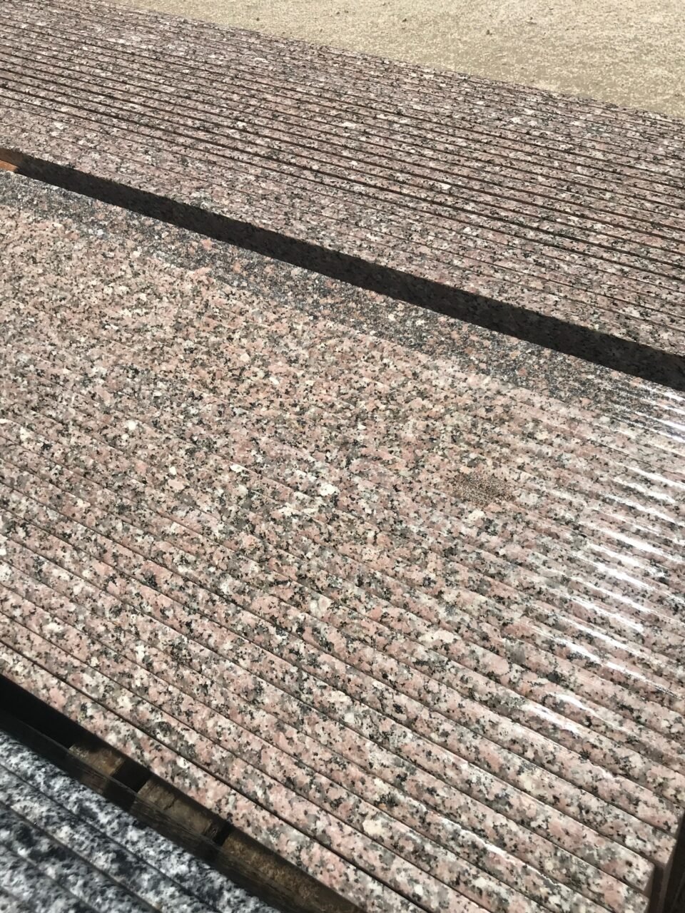 Egyptian marble & granite slabs stacked for a bulk export order